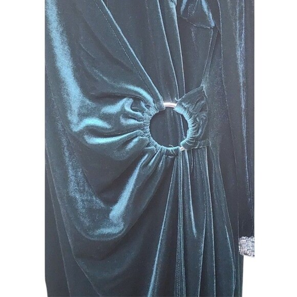 JM Studio by John Meyer Green Velvet Rhinestone Wrap Maxi Dress Size 20W - Picture 2 of 10